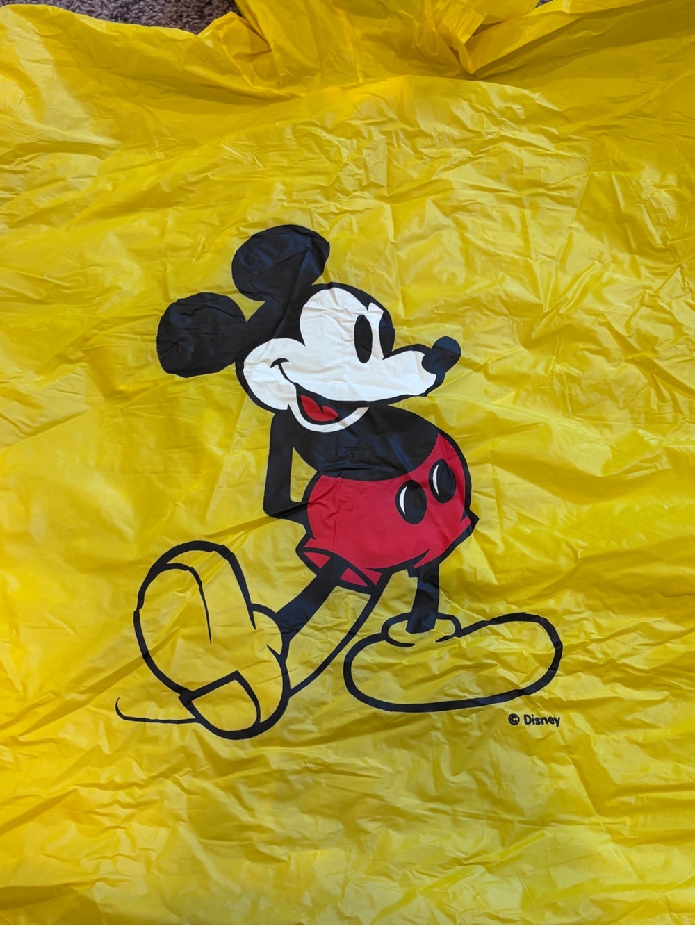 Disney Mickey Mouse Yellow Child And Adult Rain Poncho PVC Official Disney